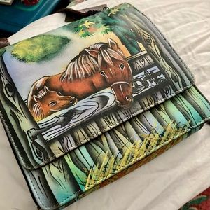 One of a kind, hand painted bag for the horse lover.